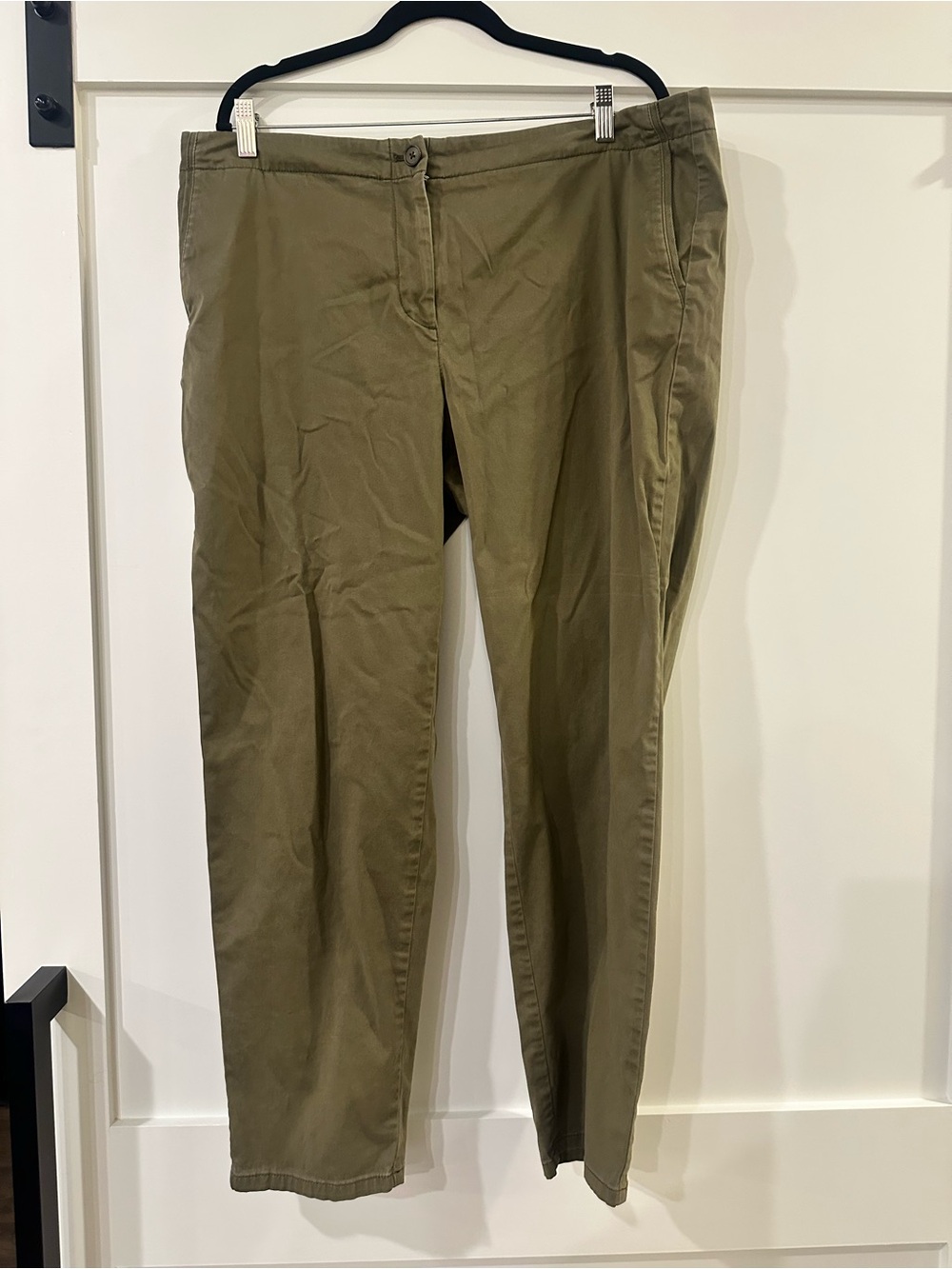 J. Jill Chino Pants Women’s 18 Olive Green Cotton Stretch Straight Leg